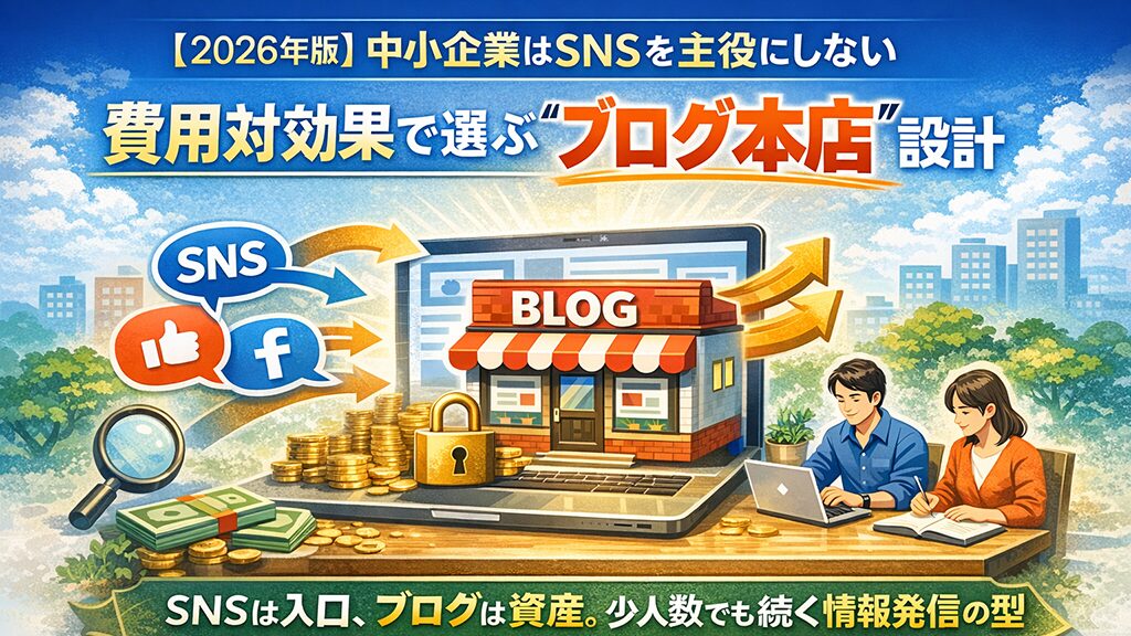 【2026年版】中小企業はSNSを主役にしない｜費用対効果で選ぶ“ブログ本店”設計