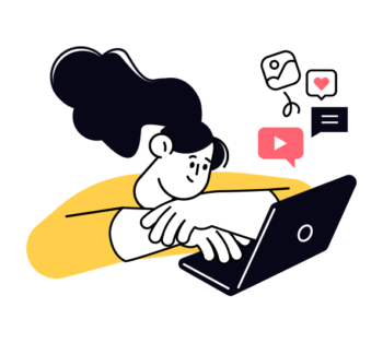 PCと女性